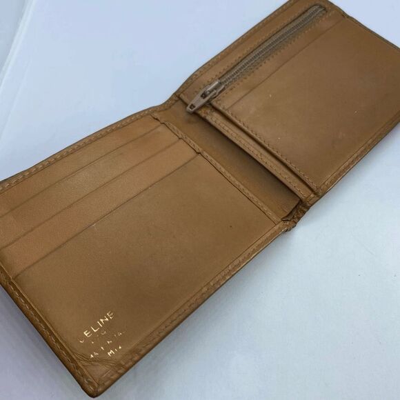 Authentic CELINE Paris Brown Coated Canvas & Leather Basic Slim Bifold Wallet - Picture 5 of 11